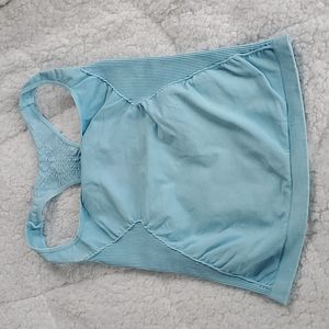 Free People Good Karma Long Tank Light Blue